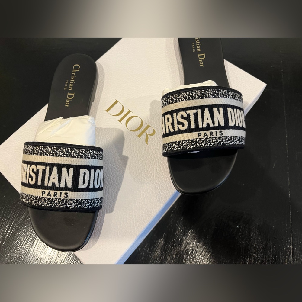 Christian Dior black slides